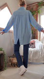 Chemise longue Bleu ciel Oversize