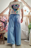 Pantalon large bleu ciel