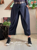 Pantalon Gabrielle croisé Bleu brut du 38 au 48