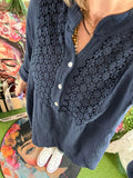 Blouse Josephine bleu marine