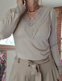 Haut Ariana dentelle beige