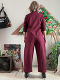 Pantalon avec ceinture Agathe bordeaux du 36 au 46