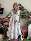 Robe Elena blanche/camel