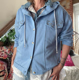 Veste Caroline  à capuche bleu