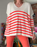 Pull rayures orange