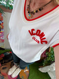 Tee-shirt Iconic blanc écriture rouge
