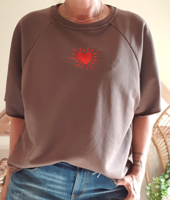 Sweat Coeur chocolat