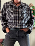 Chemise Brooke carreaux noir et gris du 36 au 46