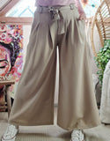 Pantalon large beige