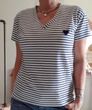 Tee-shirt rayures noires Coeur