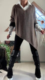Pull Asymétrique taupe