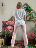 Tee-shirt Vivre d Amour et de Champagne blanc écriture rose
