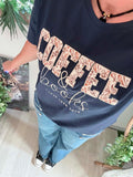 Tee-shirt Coffee bleu marine du 36 au 42