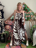 Robe longue Tropicale chocolat
