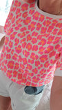 Tee-shirt Léo blanc/fushia