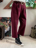 Pantalon avec ceinture Agathe bordeaux du 36 au 46