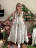Robe Elena blanche/camel