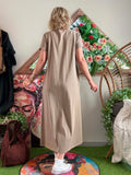 Robe longue Sunset marron clair