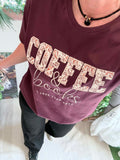 Tee-shirt Coffee bordeaux du 36 au 42