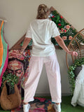 Pantalon Stéphane rayures roses