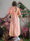 Robe Adeline jaune/rose/orange