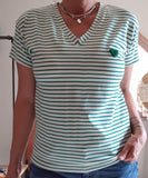 Tee-shirt rayures vertes Coeur