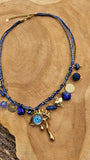 Collier Gaudy bleu