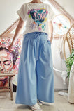 Pantalon large bleu ciel