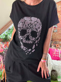 Tee-shirt Skull strass noir