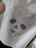 Tee-shirt Skull strass blanc