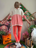 Pull rayures orange
