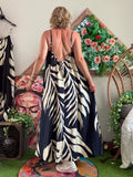 Robe longue Tropicale marine