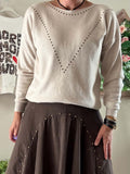 Pull Clouté beige du 36 au 40/42