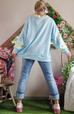Haut oversize 23 bleu ciel