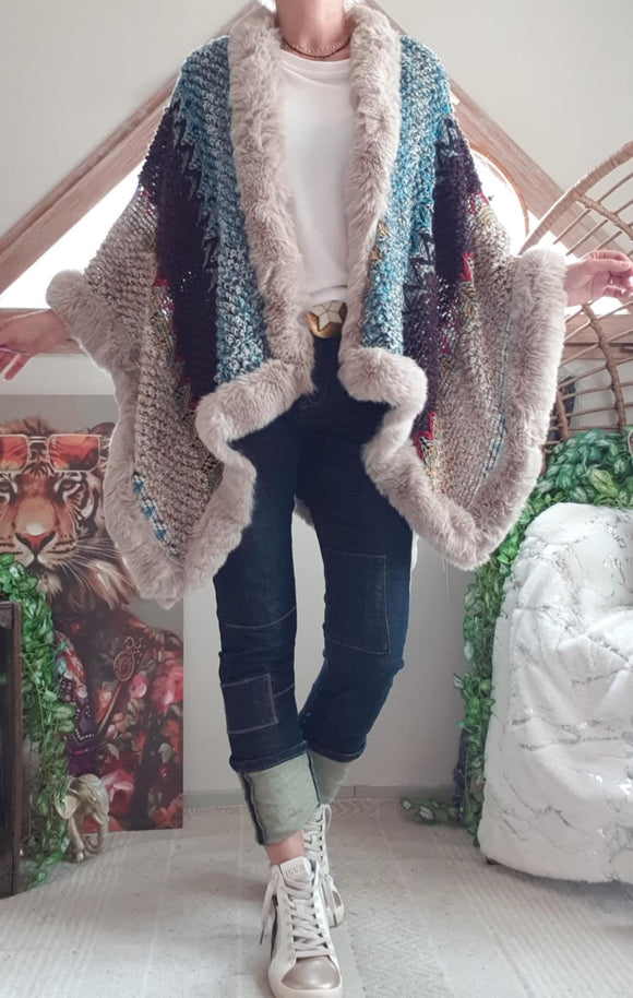 Poncho Hippie gris