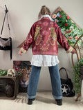 Veste imprimé bohème bordeaux du 36 au 44/46