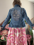Veste jeans Skull strass