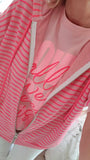 Gilet Marina rayures Fushia/rose