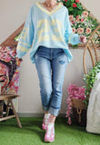 Haut oversize 23 bleu ciel