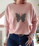 Pull Papillon rose