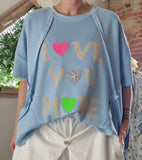 Haut Love You More bleu
