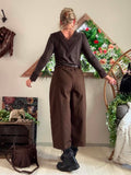 Pantalon Nash Chocolat avec ceinture du 36 au 44