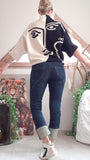 Pull Rostro noir/blanc