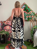 Robe longue Tropicale noire