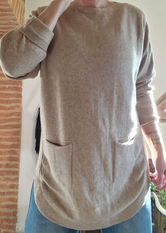 Pull Sonia taupe