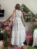 Robe Elena blanche/camel