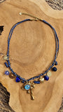 Collier Gaudy bleu