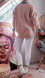 Pull Hiboux rose pâle